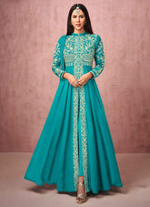 রেডিমেড জর্জেট এমব্রয়ডারি পার্টি ড্রেস