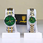 Poedagar Luxury Couple Watch (Water Resistant)