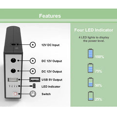 WGP Mini UPS 10400mAh (Input 12V, Output 5V/9V/12V)