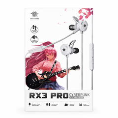 PLEXTONE RX3 Pro Cyberpunk In-Ear Wired Gaming Earphone with Dual Detachable Mic, 10mm Dynamic Driver & Deep Bass for Mobile & PC