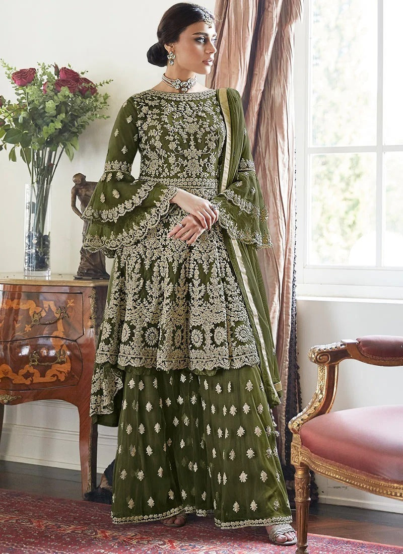 রেডিমেড জর্জেট এমব্রয়ডারি পার্টি ড্রেস