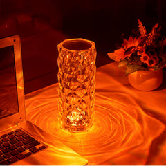 16 Color Crystal Rose Diamond Table Lamp Acrylic Table Lamp for Living Room Bedroom with Remote (P-3343)