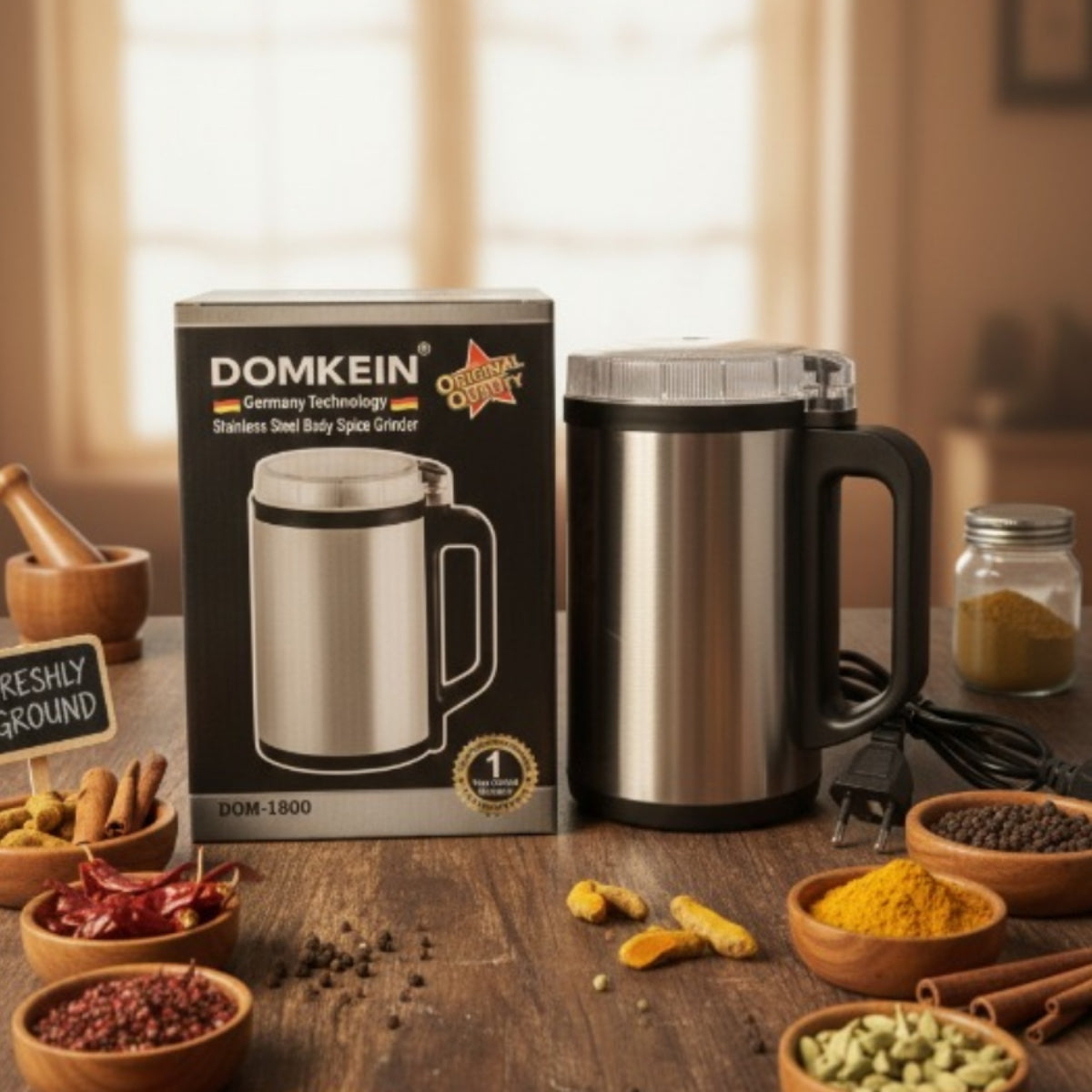 Domkein Stainless Steel Body-Spice Grinder 1800W&nbsp;
