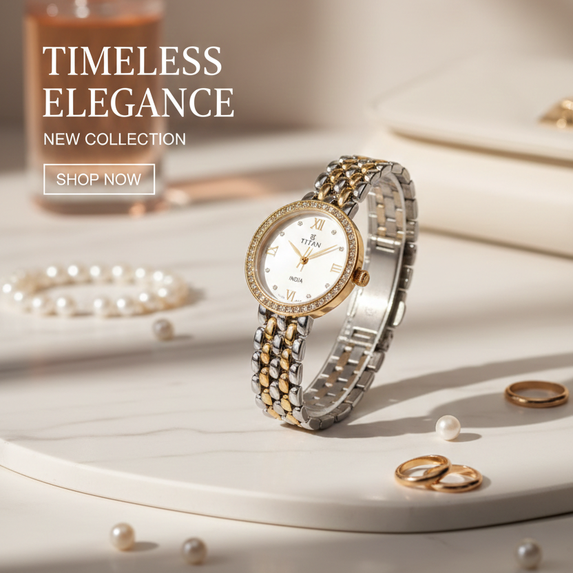 Titan Two-Tone Roman Dial Watch