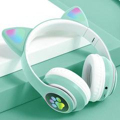 CAT STN-28 Wireless Cat Ear Headset Bluetooth 5.0 | 40mm Speaker, 400mAh Battery & 7 Hours Playtime - Stylish Over-Ear Headphones